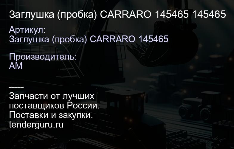 Заглушка (пробка) CARRARO 145465 145465 | купить запчасти